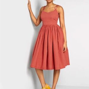 Modcloth Terracotta Midi Dress